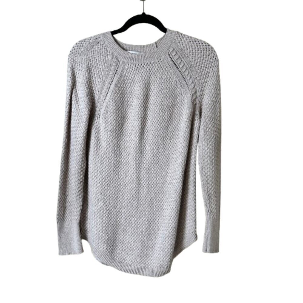 LOFT Sweater Size Large Nubby Neutral Tan Soft Knit